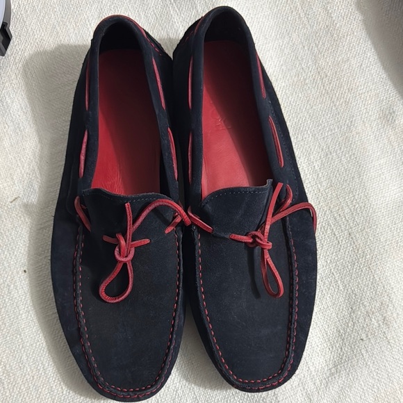Men's Black and Red Loafers - Picture 1 of 5